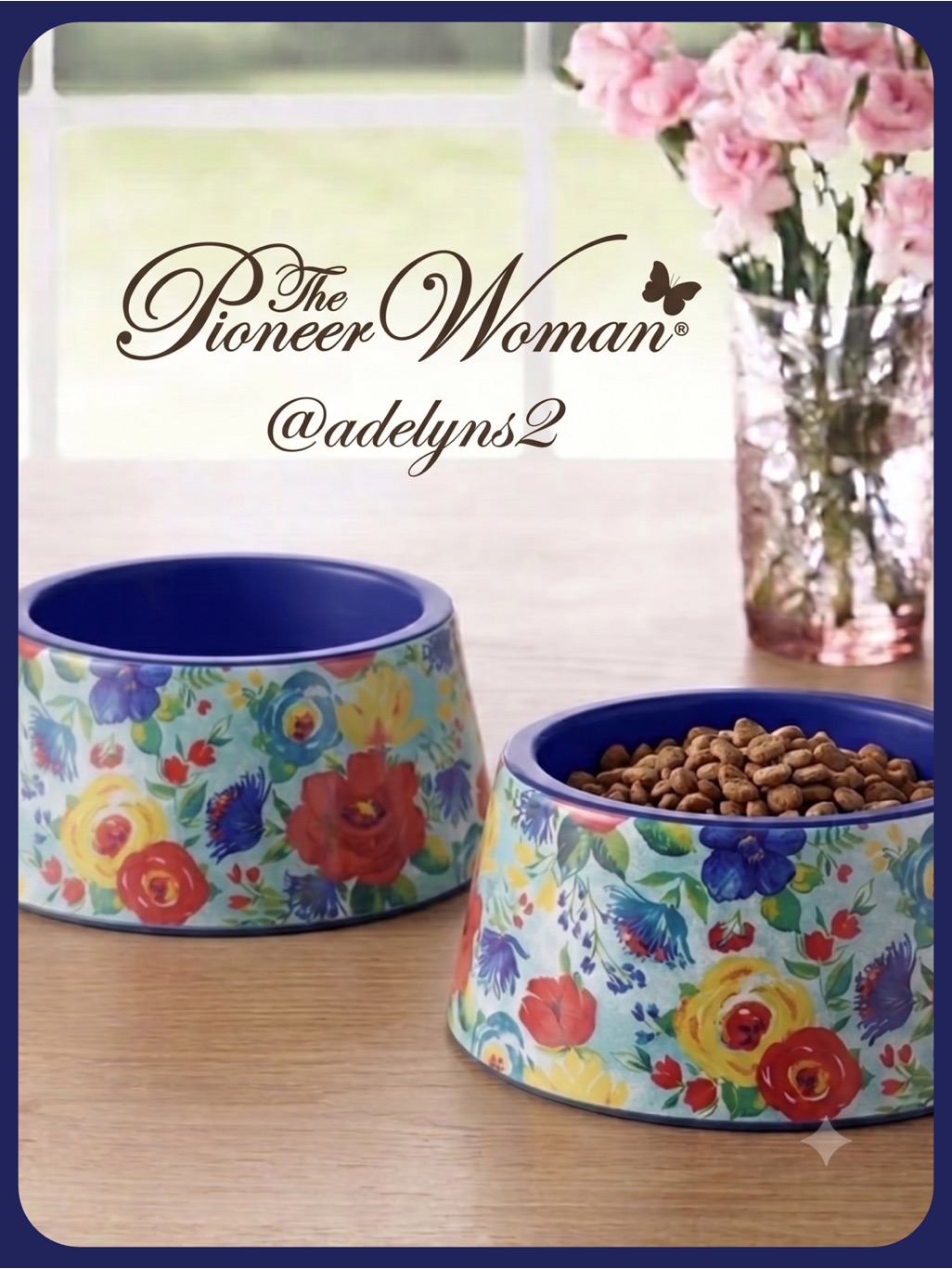 2022 New Pioneer Woman 2022 Delaney Pet Feeder/Food/Water Bowl, Set Of 2